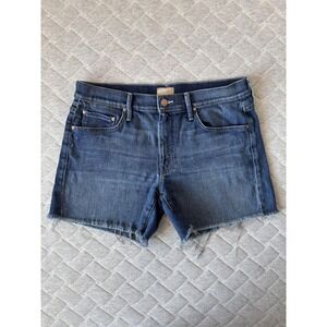 Mother Denim Shorts Womens 29 Blue The Dropout Short Raw Frayed Hem Cutoff